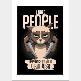 I hate people approach at your own Risk Posters and Art
